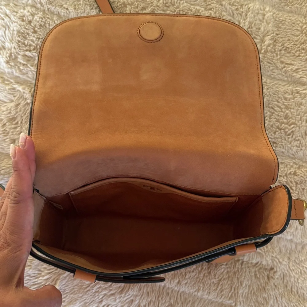 Tory Burch Alastair Pebbled Leather Shoulder Crossbody Bag Tan Convertible Bag - Picture 5 of 16